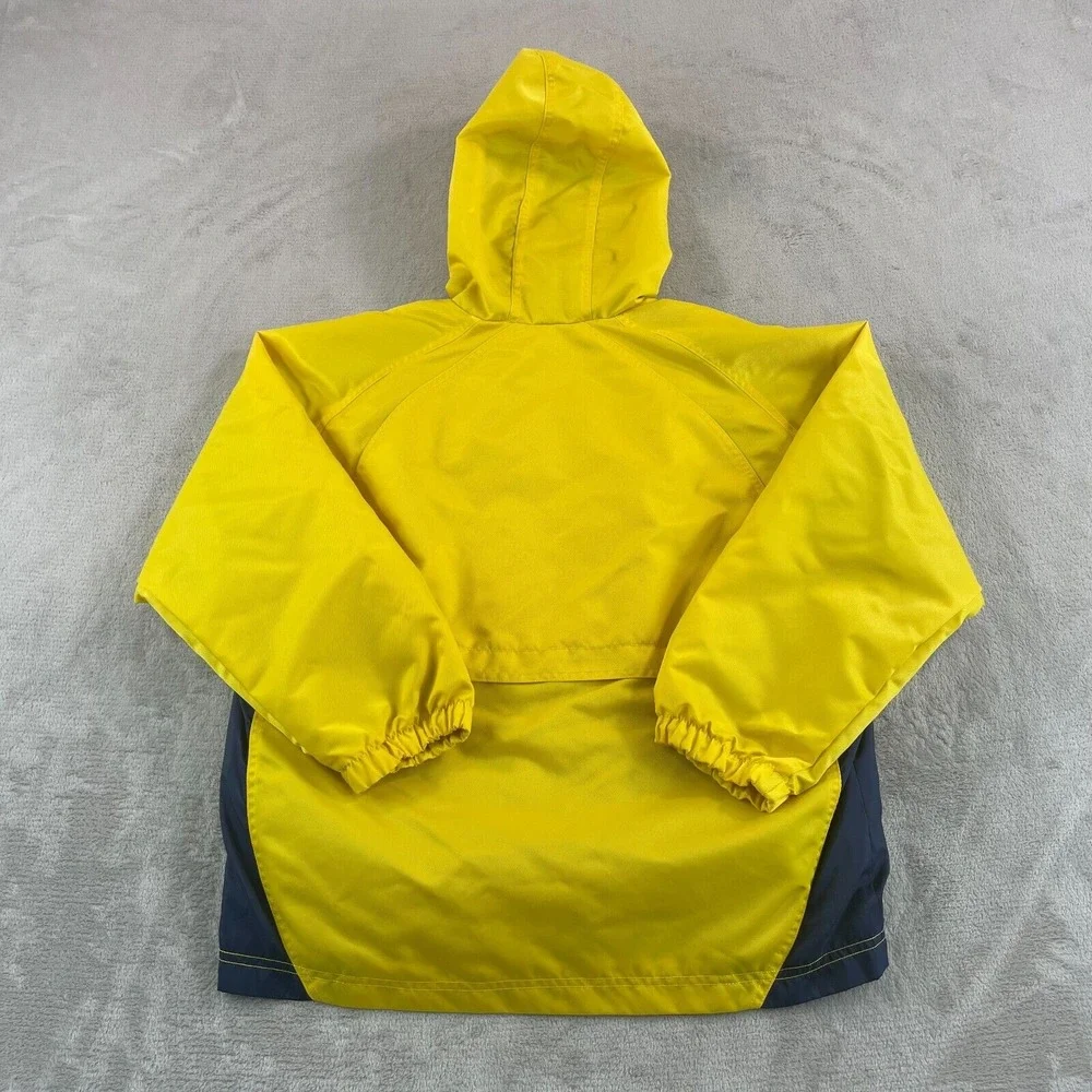 Vintage Nike Swoosh Jacket Youth Boys Medium 10-12 Yellow Fleece Lined FrontLogo